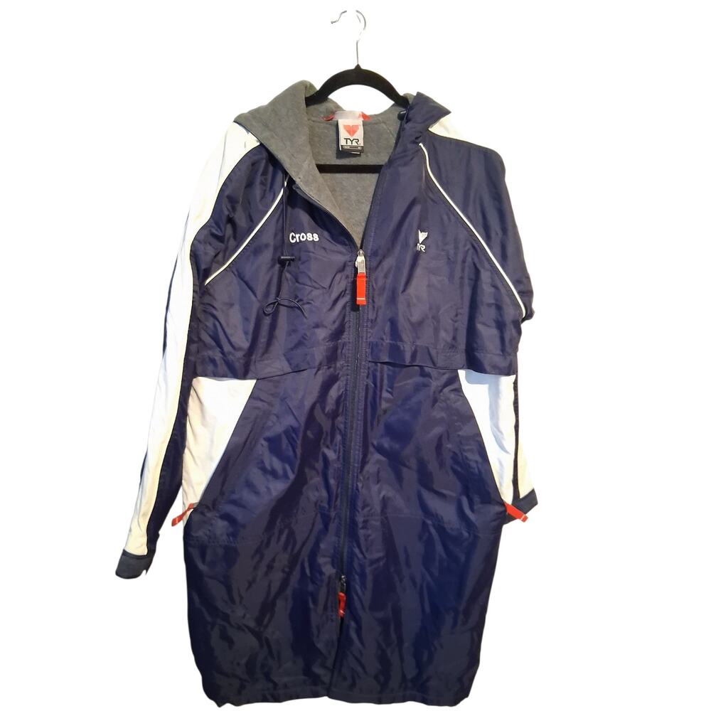 TYR Men's Navy and White Swim Trunks Cover-Up Parka